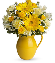 Sunny Day Pitcher of Cheer from Mona's Floral Creations, local florist in Tampa, FL
